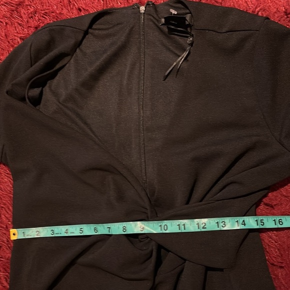DKNY Black Elegant side Knot  Contemporary long sleeve dress Sz 10 - Picture 10 of 15